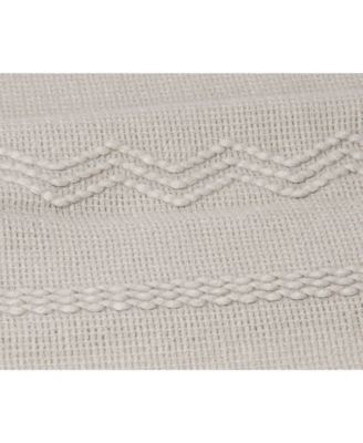 Battilo Home Woven Raised Zigzag, Chain Patterns and Tasseled End Throw, 50" X 60"