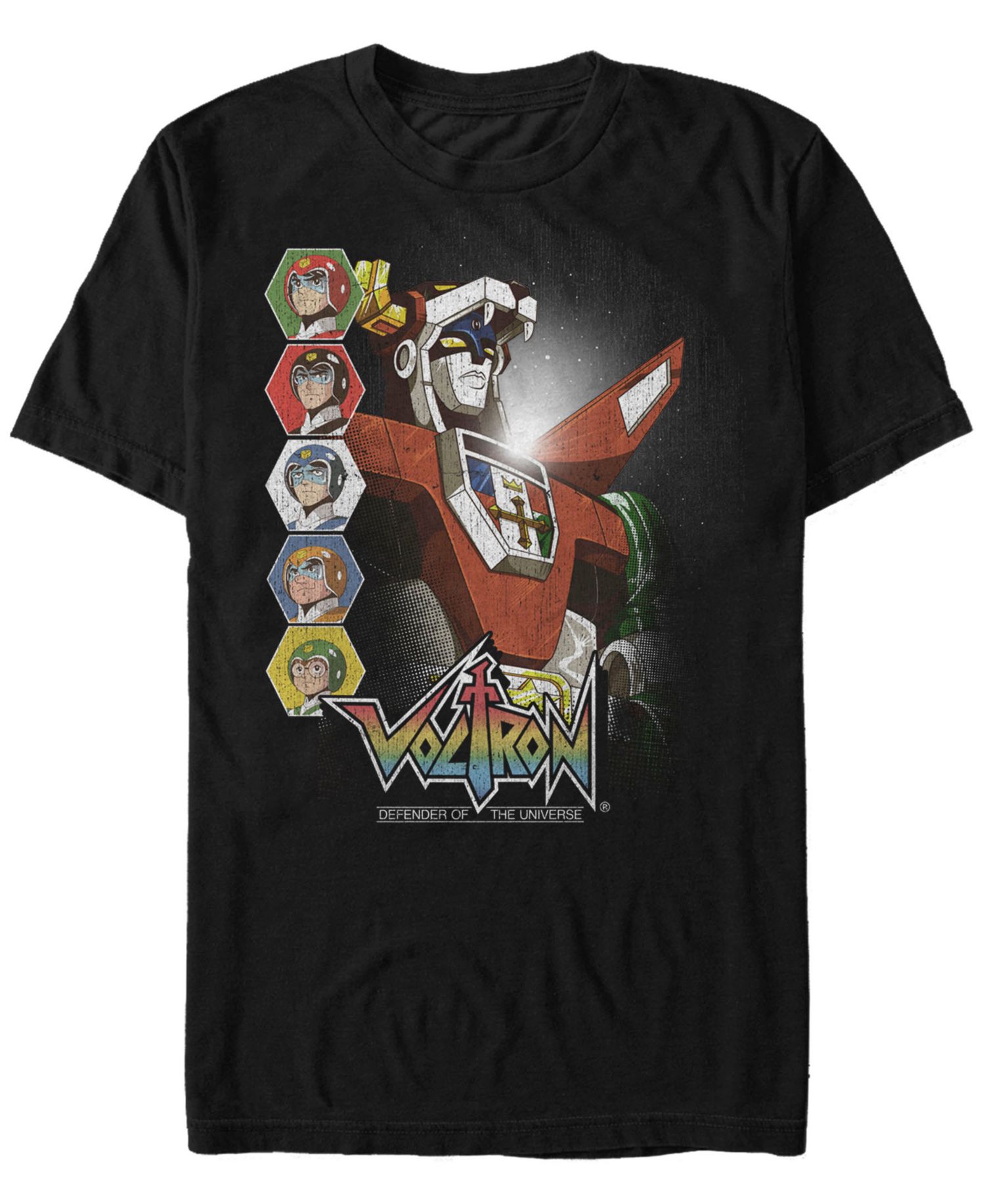 Voltron: Defender of the Universe Men's Character Panels Short Sleeve T-Shirt