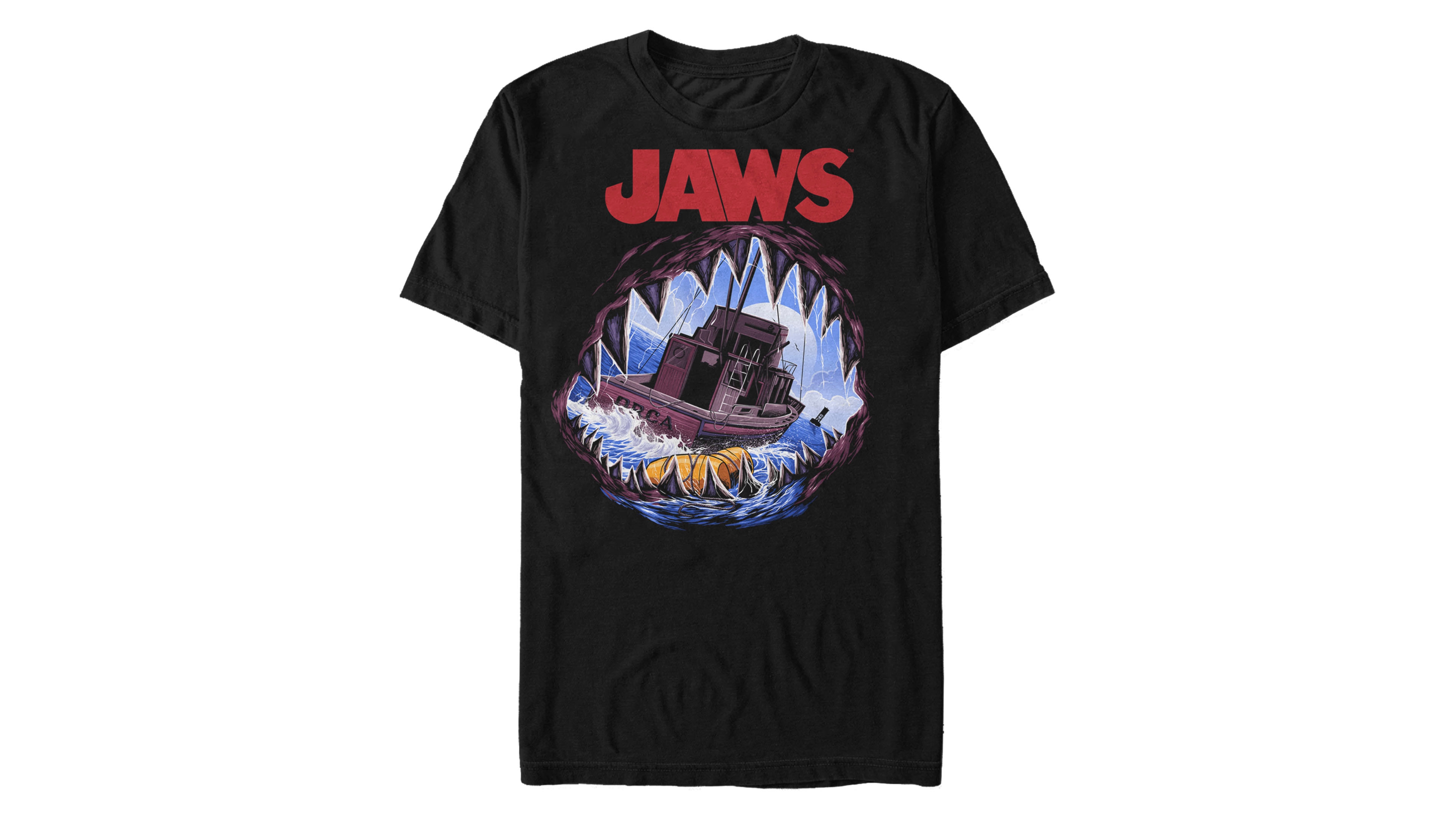 Jaws Men's Painted Open Mouth Shark Short Sleeve T-Shirt