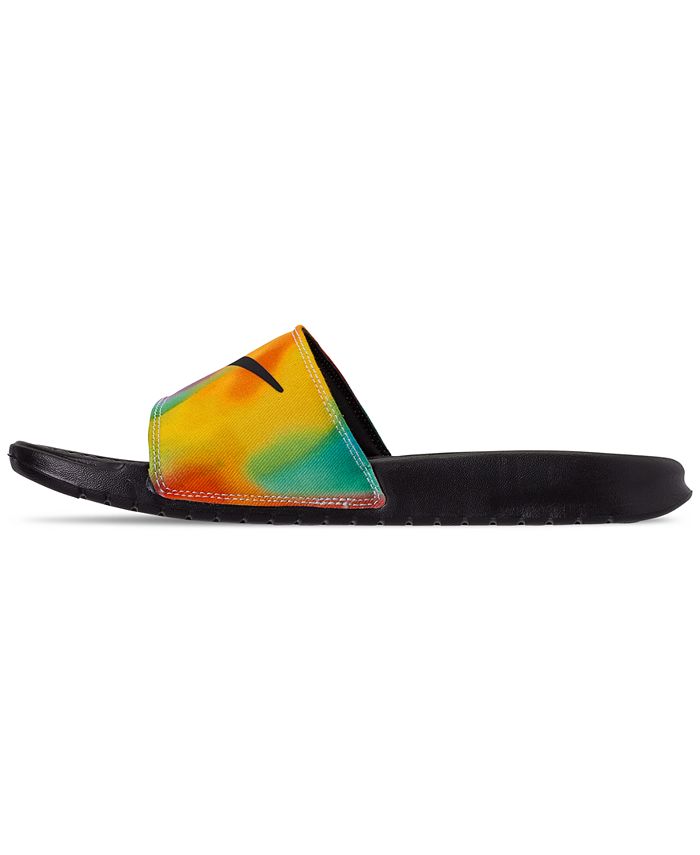 men's nike benassi jdi print tie dye slide sandals
