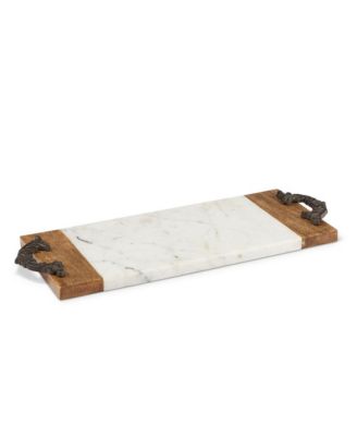The GG Collection - Antiquity Collection Marble, Wood and Metal Small Cutting/Serving Board