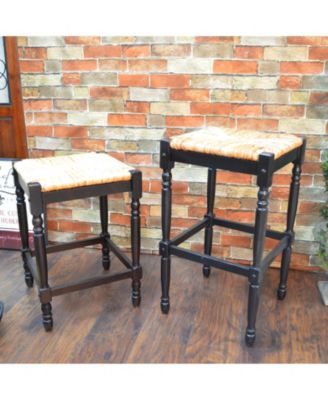 French Country 24" Turned Leg Seat Stool