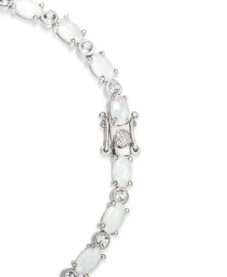 Blue Topaz (8 ct. t.w.) & White Topaz (7/8 ct. t.w.) Tennis Bracelet in Sterling Silver (Also Available In Aquamarine, Peridot and Opal)