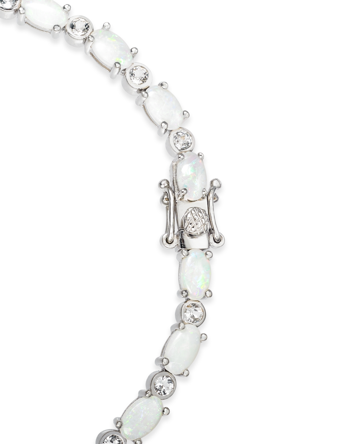 Blue Topaz (8 ct. t.w.) & White Topaz (7/8 ct. t.w.) Tennis Bracelet in Sterling Silver (Also Available In Aquamarine, Peridot and Opal)