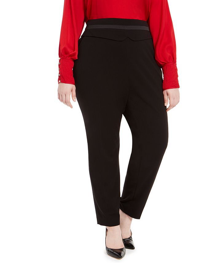 Calvin Klein Plus Size High-Waist Tuxedo Pants & Reviews - Pants & Capris -  Women - Macy's