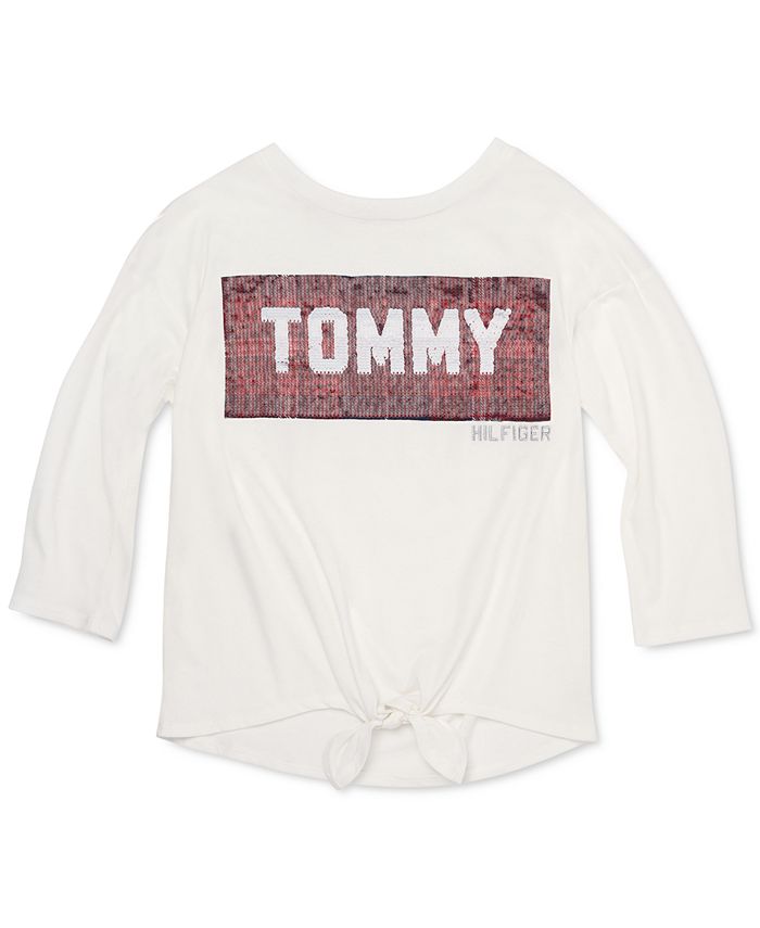 Tommy Hilfiger Big Girls Reversible-Sequin T-Shirt - Macy's