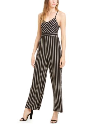 juniors striped jumpsuit