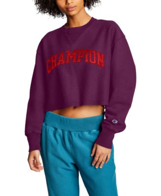 champion women's cropped sweatshirts