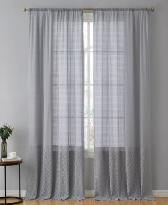 Monaco Premium Soft Decorative Ombre Lace Semi Sheer Light Filtering Rod Pocket Window Treatment Curtain Drapery Panels for Bedroom & Living Room - Set of 2 Panels