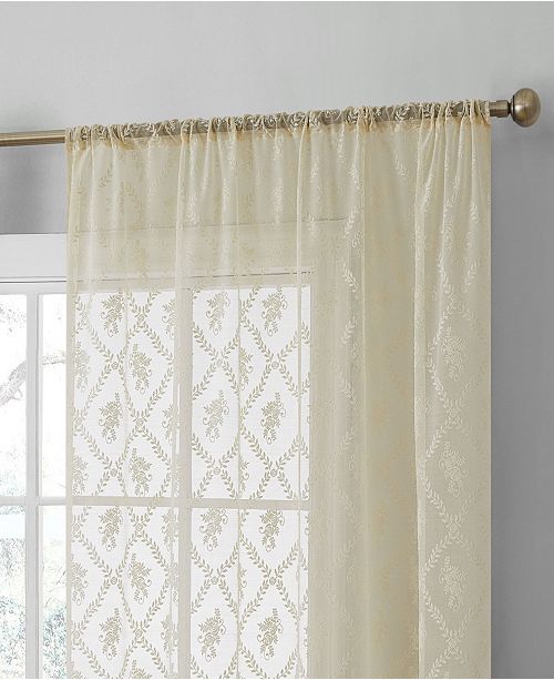 Hlc Me Lumino By Melbourne Floral Sheer Lace Voile Rod Pocket Cafe