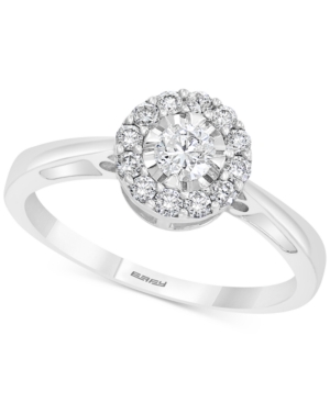 image of Effy Diamond Engagement Ring (3/8 ct. t.w.) in Sterling Silver