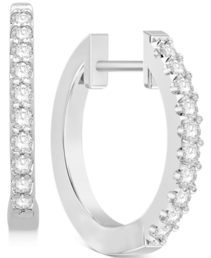 image of Diamond Hoop Earrings (1/4 ct. t.w.) in 14k White Gold