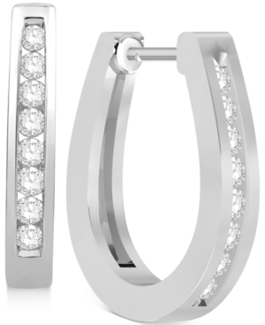 image of Diamond Hoop Earrings (1/4 ct. t.w.) in 14k White Gold or 14k Gold