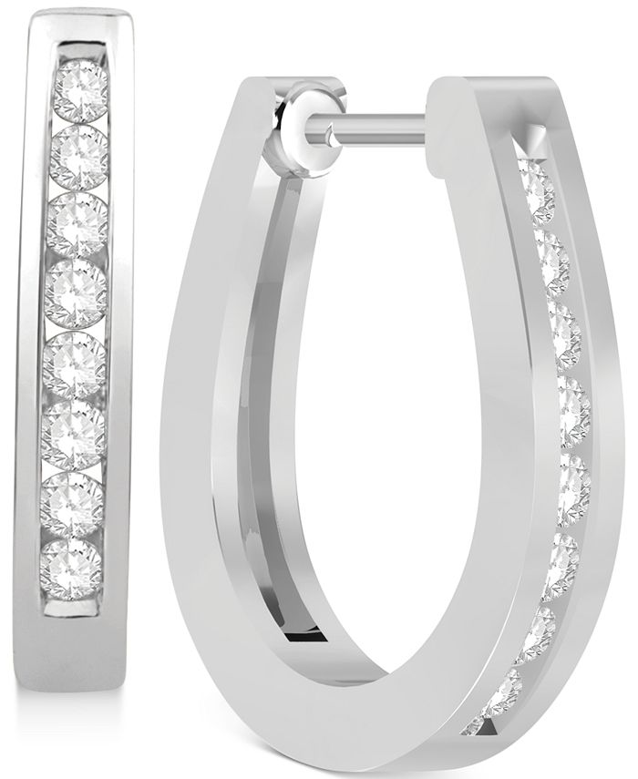 Macy's diamond hoop earrings discount
