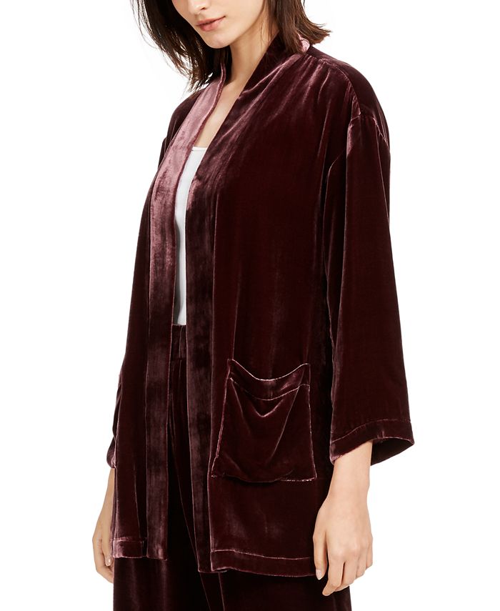 Eileen Fisher Velvet ShawlCollar Kimono, Regular & Petite Macy's