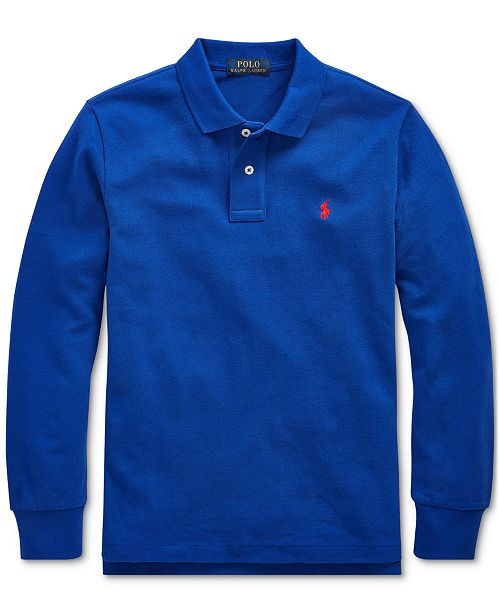 Polo Ralph Lauren Big Boy Cotton Mesh Long Sleeve Polo Shirt