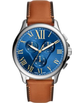 fossil grant chronograph leather watch