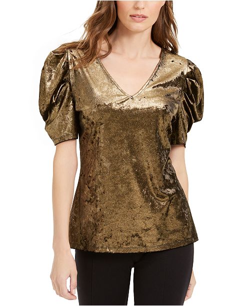 Inc Velvet Puff Sleeve Top Created For Macy S