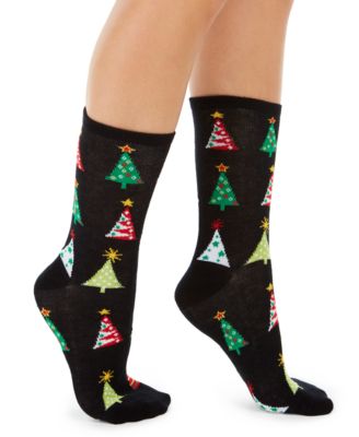Charter Club - Women's Holiday Trees Crew Socks