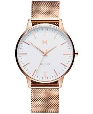 MVMT - Women's Boulevard Malibu Rose Gold-Tone Stainless Steel Mesh Bracelet Watch 38mm