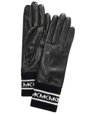 Michael Kors - Sporty Knit & Leather Gloves