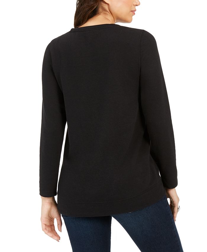 Style & Co Embellished Tree Sweatshirt, Created for Macy's & Reviews ...
