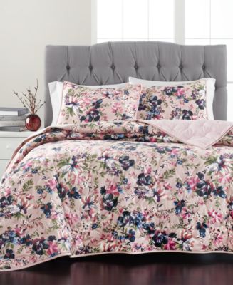 Martha Stewart Collection Velvet Floral King Quilt, Created for Macy's ...