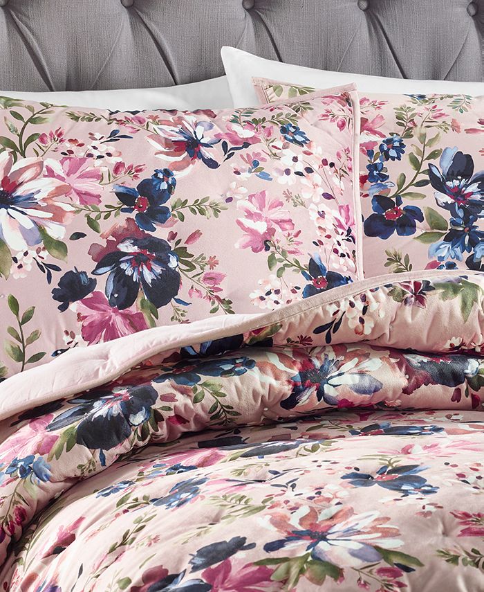 Martha Stewart Collection Velvet Floral King Quilt, Created for Macy's ...