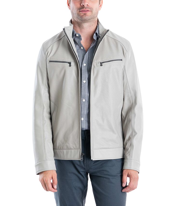 Michael Kors Michael Kors Men's Perforated FauxLeather Moto Jacket