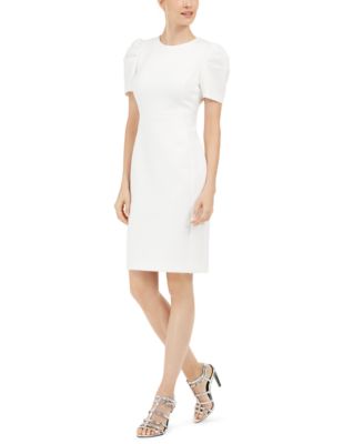 Calvin Klein Puff-Shoulder Sheath Dress - Macy's