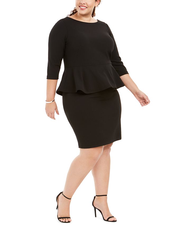 Calvin Klein Plus Size Peplum Sheath Dress & Reviews - Dresses - Plus Sizes  - Macy's