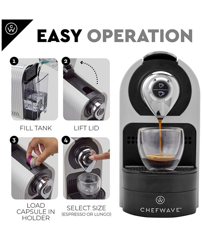 ChefWave Kava Mini Espresso Machine for Nespresso Compatible Capsule Macy's
