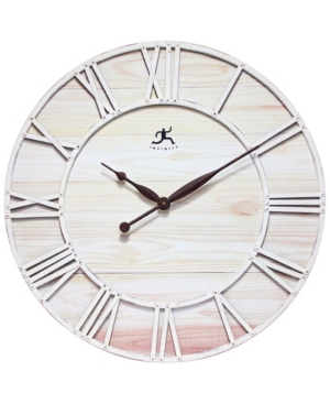 Infinity Instruments Round Wooden Wall Clock In Ivory