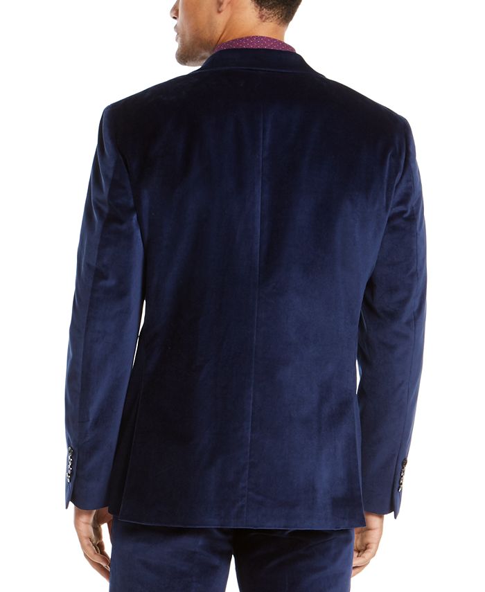 Tallia Men's Slim-Fit Velvet Suit Jacket Separate & Reviews - Blazers ...