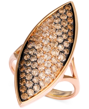 image of Le Vian Soufflee Diamond Leaf Statement Ring (1-5/8 ct. t.w.) in 14k Rose Gold