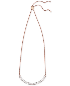 image of Wrapped in Love­ Diamond Chain Link Adjustable Bolo Necklace (1/2 ct. t.w.) in 10k Rose Gold, Created for Macy-s