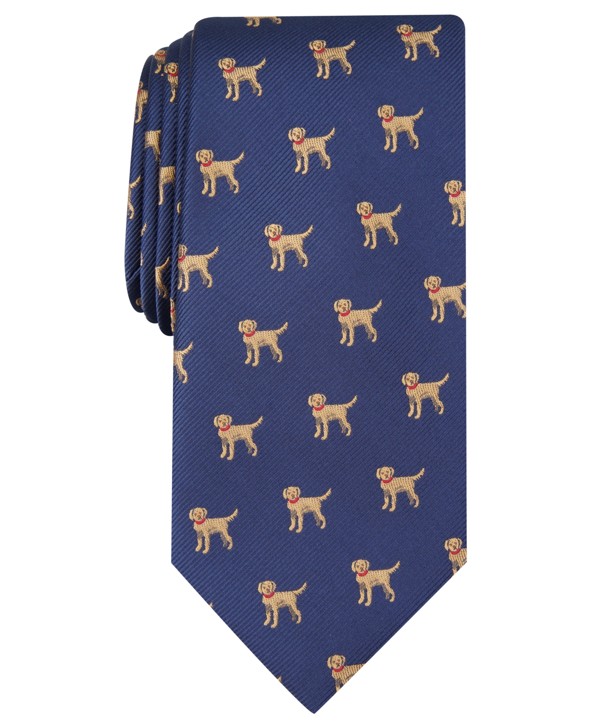 Men's Labrador Convo Print Tie, Created for Macy's - Navy