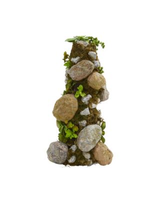 18" Succulent Rock Column