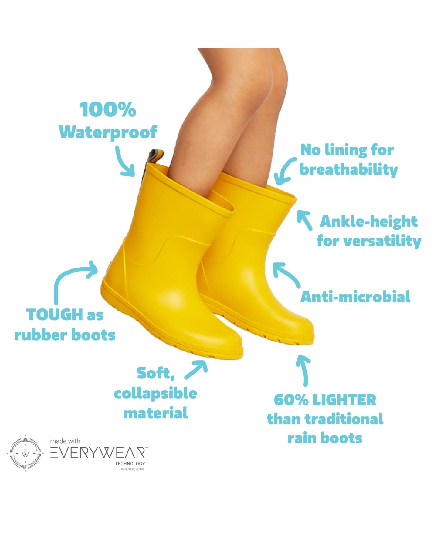 Ботинки Totes Everywear® Charley Tall Rain Boot для мальчиков, цвет: Зелёный — фото 8