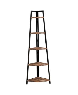 Danya B Rustic Free-Standing 5-Tier Pyramid Industrial Corner Shelf In ...