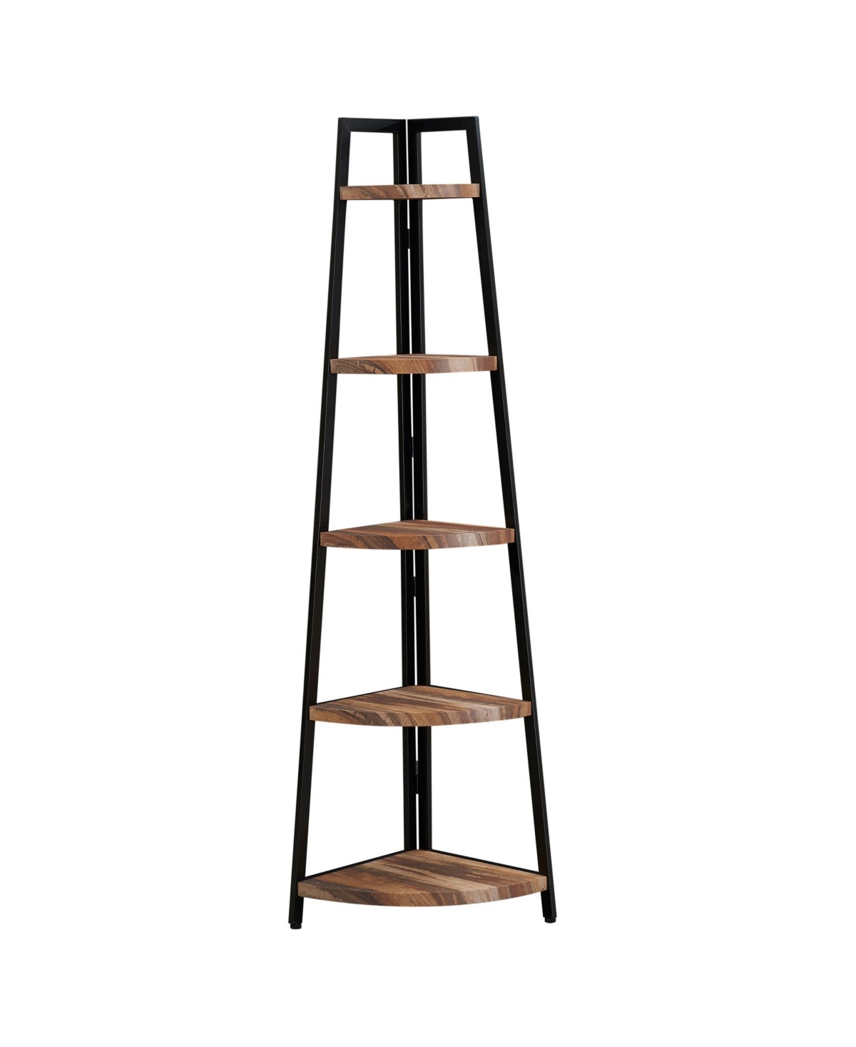 Danya B . Rustic Freestanding 5tier Pyramid Industrial Corner Shelf