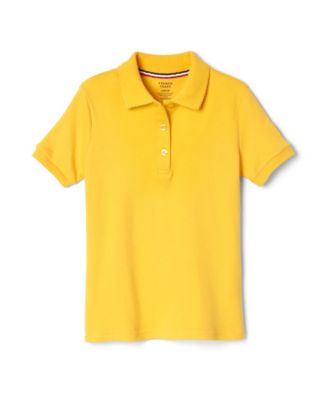 Big Girls Short Sleeve Picot Collar Interlock Polo Shirt