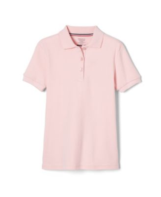 Big Girls Short Sleeve Picot Collar Interlock Polo Shirt