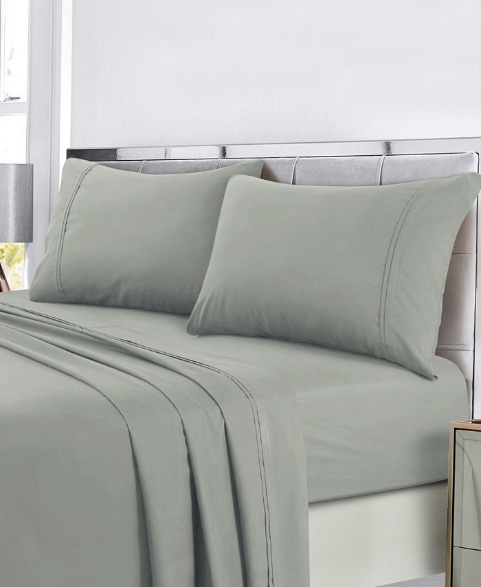 Tribeca Living Super Soft Solid DP EasyCare Extra Deep Pocket Full Sheet Set Macy's