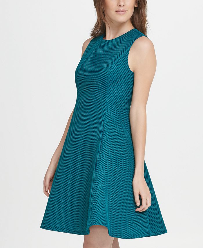 DKNY Mesh Fit Flare Dress Macy's