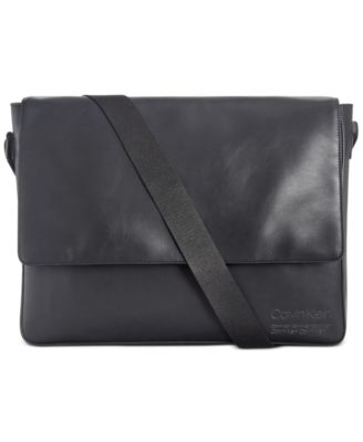 calvin klein messenger bag leather