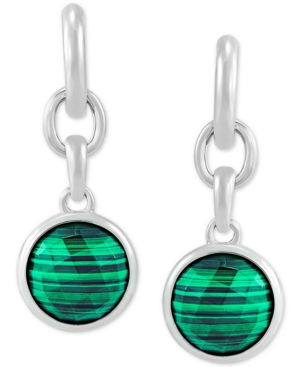 image of Malachite Drop Earrings in Sterling Silver