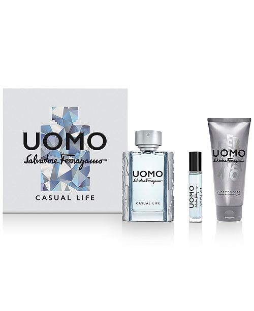 Salvatore Ferragamo Men S 3 Pc Uomo Casual Life Gift Set