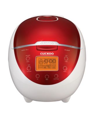 CUCKOO 6-Cup Micom Rice Cooker and Warmer White/Red
