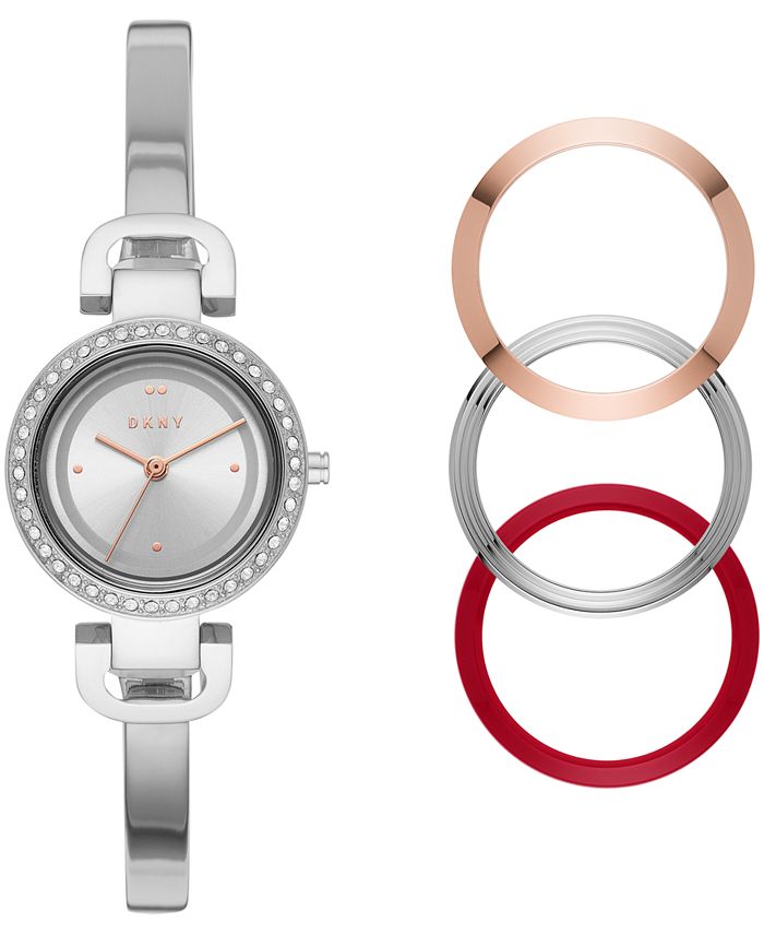 DKNY Women s City Link Stainless Steel Bangle Bracelet Watch 27mm